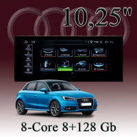 Штатная магнитола для Audi A1 8X 2014-2019 1 поколение рестайлинг 10,25inch (звук через AUX)